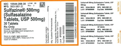 Label (Label Sulfazine Tabs 500mg  Bpi(10544 288 30) Qualitest(0603 5801 32) Rev2)